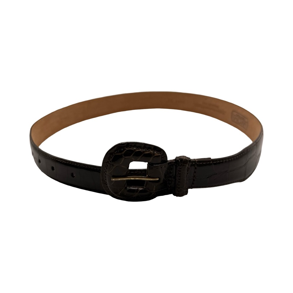 WCM New York Genuine American Alligator Belt Brown Womens Size S USA 3048 02